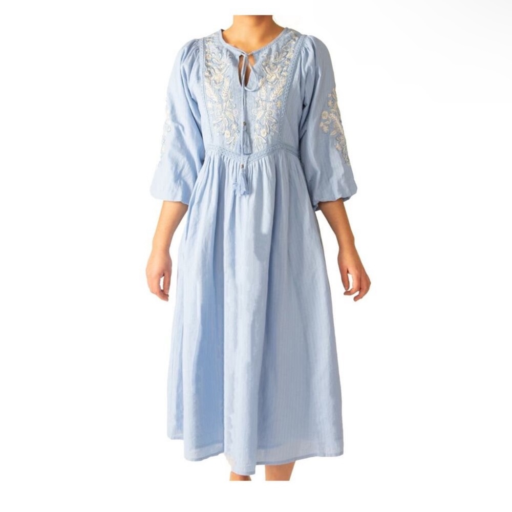 Black Tape Blue Botanical Dress